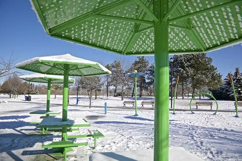 Winter outdoors landscape in the public park Stock Photos