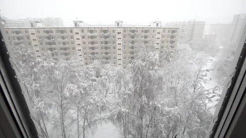 Winter outside the window Video stock 85823066