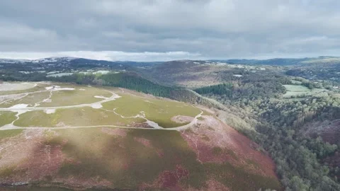 Winter over Hills and valleys in Dartmoor Park, Yarner Wood, England 動画素材 266898375