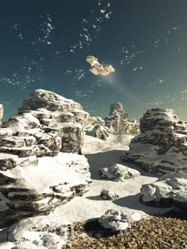 Winter Overflight Stock Illustration