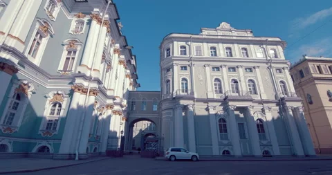 Winter Palace - the main imperial palace, historic landmark Stock Footage 119611005