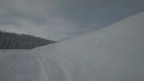 Winter Pan From Snow To Trees Stock Footage 154065499