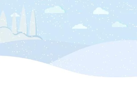 Winter panaramic landscape scene background. Stock Illustration