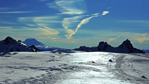 Winter Panorama Point View on Skyline Trail, Mount Rainier National Park Video stock 332143352