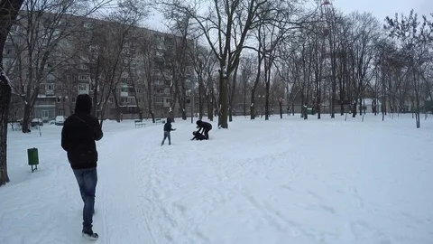 Winter in the park Stock-Footage 86475543