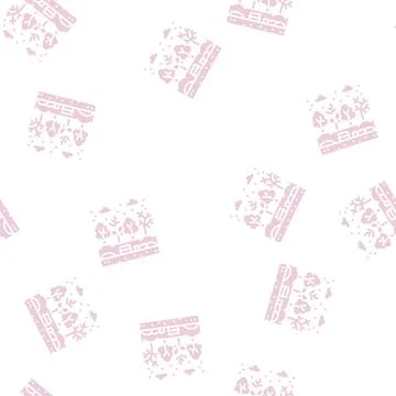 Winter park glyph seamless pattern Stock Illustration