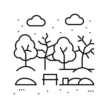 Winter park line icon vector illustration Ilustración de archivo