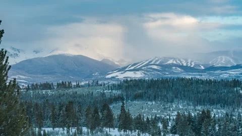 Winter Park Time Lapse 01 | Rocky Mountain National Park Winter | Colorado | 8K  Stock Footage 259932429