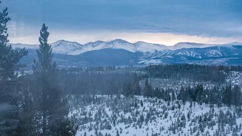 Winter Park Time Lapse 03 | Rocky Mountain National Park Winter | Colorado | 8K  Stock Footage 259932423