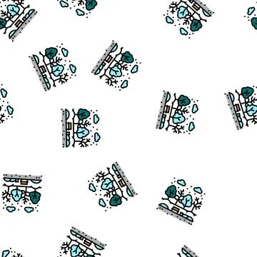Winter park vector seamless pattern Stock Illustration
