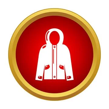 Winter parka jacket icon button for clothing Stock Illustration