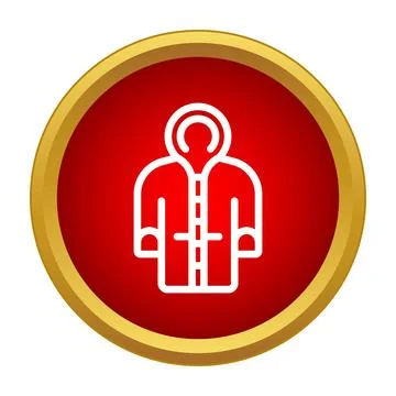 Winter parka jacket icon in red circle Stock Illustration