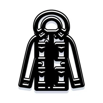 Winter parka jacket icon wearing cold weather clothing Stock Illustration