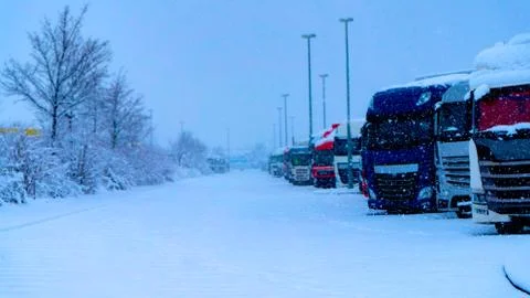 Winter parking Stock Photos