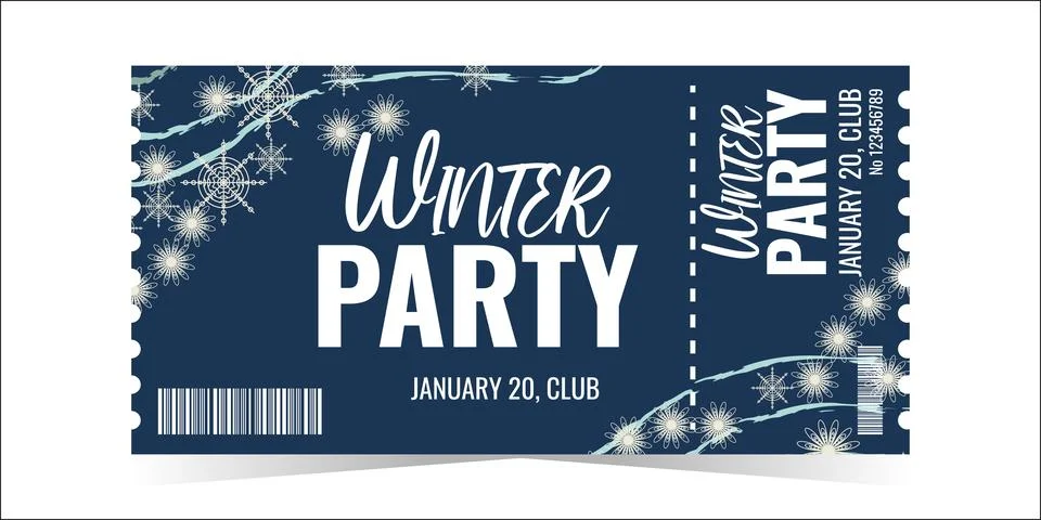 Winter party ticket Stock-Illustration