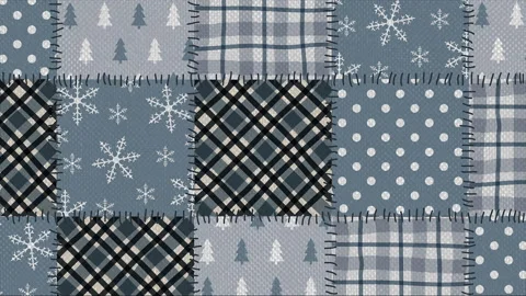 Winter patchwork background on a seamless loop Stock Footage 346836316