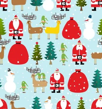Winter pattern for Christmas and new year. Seamless background from elements  Illustrazione stock