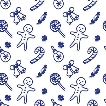 Winter pattern in doodle style. Seamless pattern . Stock Illustration