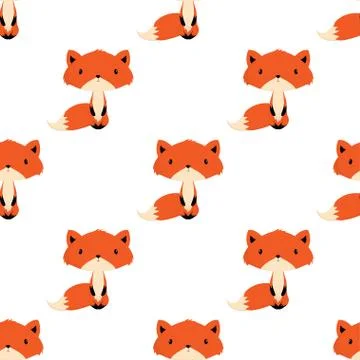 Winter pattern with fox Stock Illustration