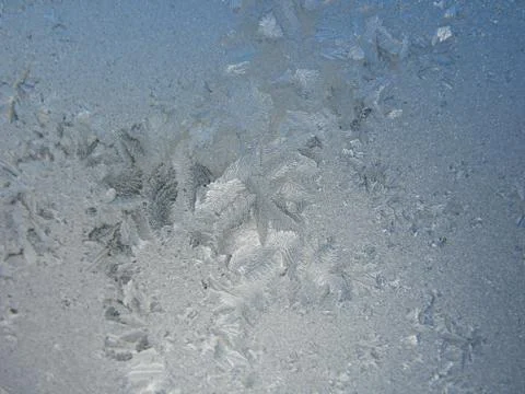 Winter pattern on  glass window Stock Photos