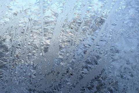Winter pattern of ice crystals on glass Stock-Fotos