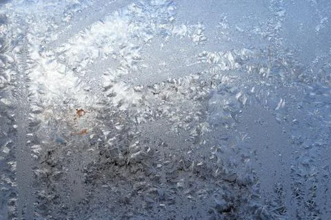 Winter pattern of ice crystals on glass Stock-Fotos
