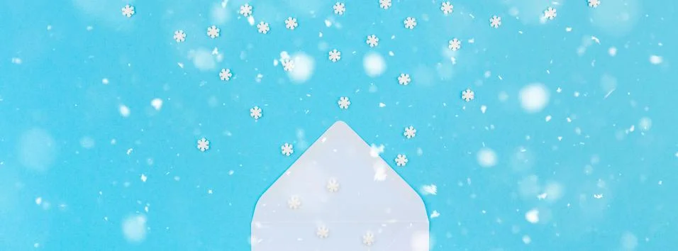 Winter pattern made of small white snowflakes Stock Photos