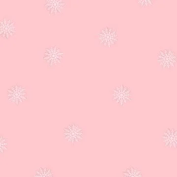 Winter pattern made of snowflakes and on pink background. Stock Photos