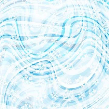 Winter pattern with white snowflakes on blue background. Vector illustration for 库存插图