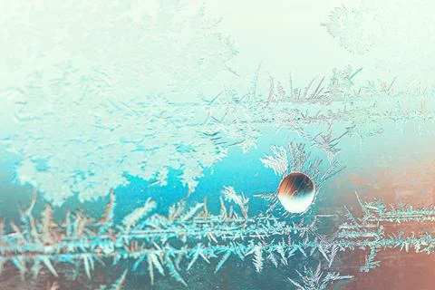 Winter pattern on the window Stock Photos