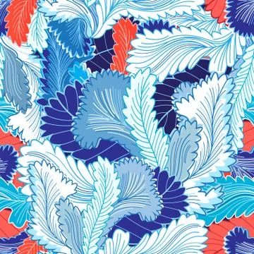Winter patterns feathers Stock Illustration