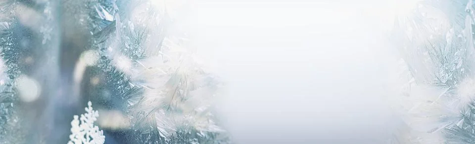 Winter patterns festive ice background Abstract background with Christmas lights Stock Photos
