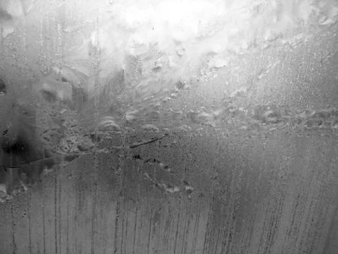 Winter patterns on the glass closeup Foto stock