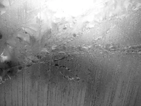 Winter patterns on the glass closeup Stock Photos