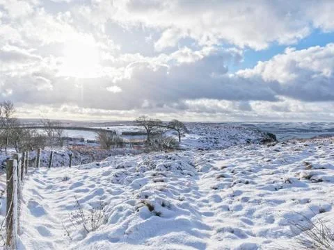Winter in the Peak District Stockfoto's