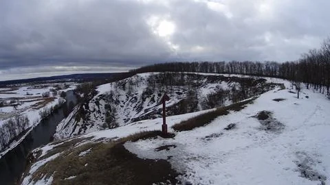 Winter at the peak of the mountain. Stock Photos