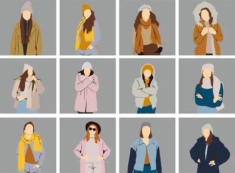 Winter people Stock Illustration