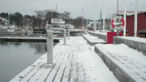 Winter Pier. Stock Footage 20434979