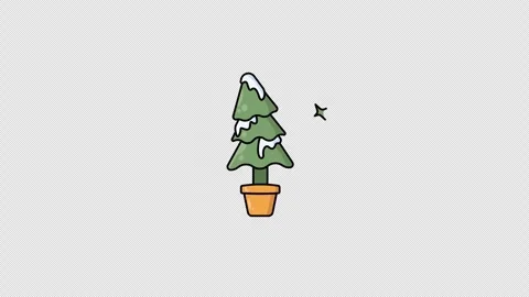 Winter pine tree animated icon illustration motion graphic design, simple w.. Stock Footage 290501038