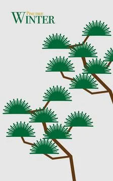 Winter-Pine tree of illustration Stock Illustration