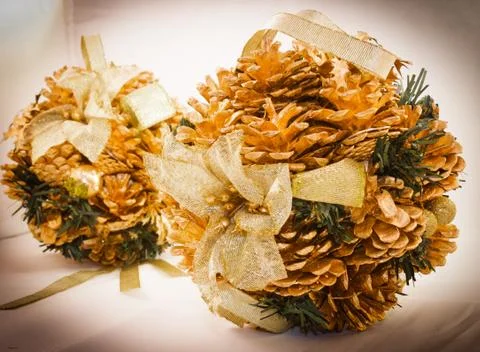 Winter pinecones brilliant Stock Photos