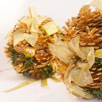 Winter pinecones brilliant Stock Photos