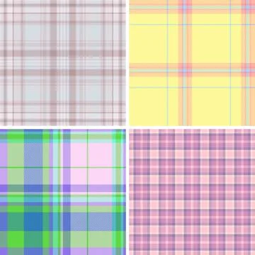 Winter plaid bundle created for textiles and decor. The pack includes coordin Stock Illustration