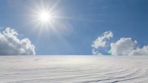 Winter plain in a snow Stock Footage 339661476