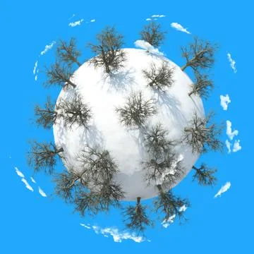 Winter Planet Stock Illustration