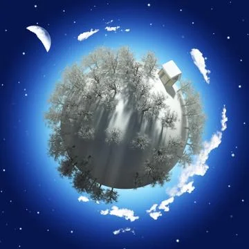 Winter Planet Stock Illustration