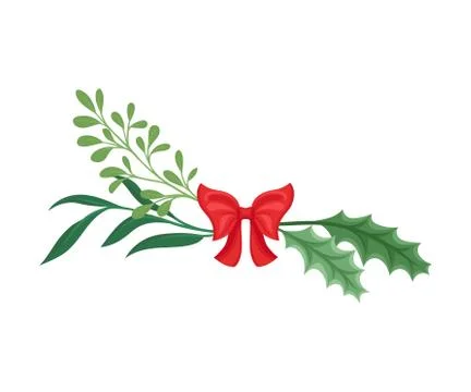 Winter Plant Elements Gathered in Vector Decorative Composition Illustrazione stock