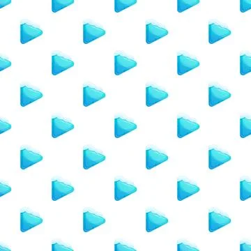 Winter play button icon seamless pattern Stock Illustration