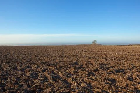 Winter plow soil Stock Photos
