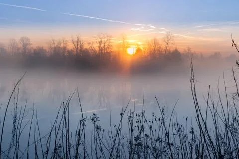 Winter po river Foto stock